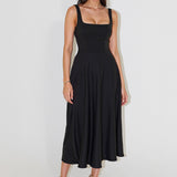 Midi haljina s kvadratnim izrezom